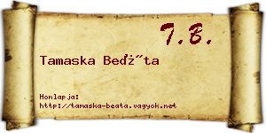 Tamaska Beáta névjegykártya